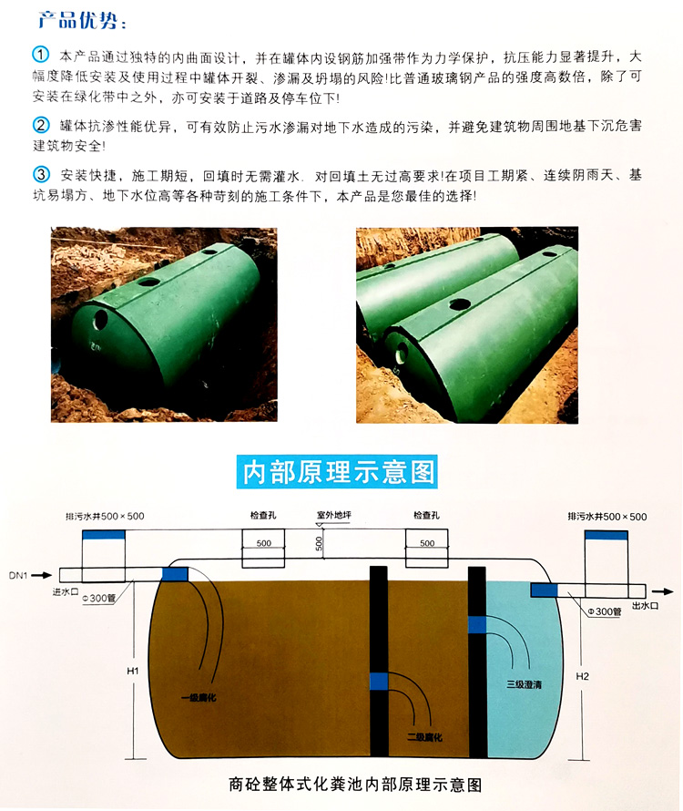 提蒙乡玻璃钢化粪池